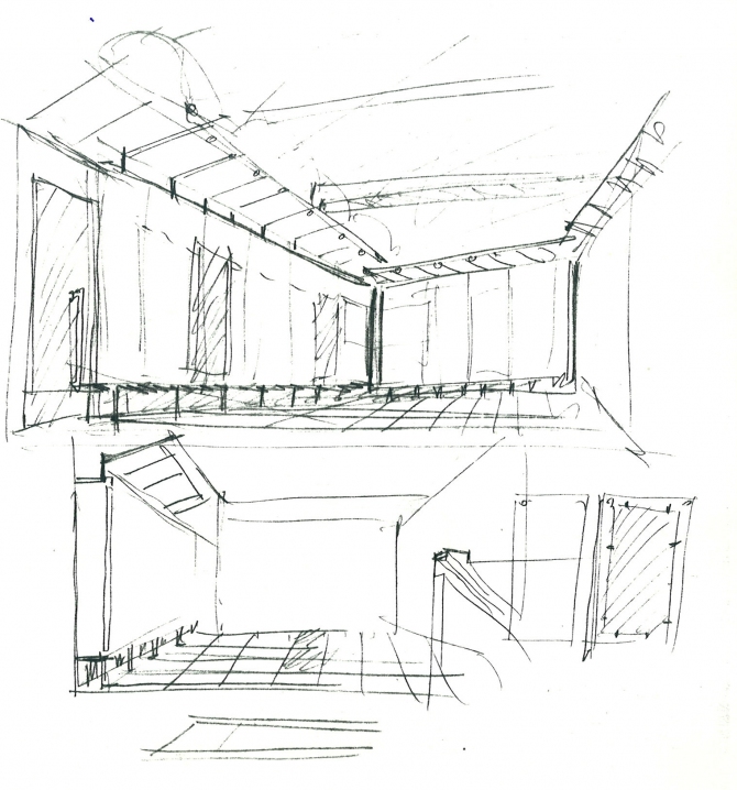 Boris Podrecca, skica galerijskega prostora